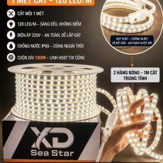 Đèn led dây 2 đường bóng 2835 120 LED/m XD Sea Star trung tính 4000K chính hãng giá tốt